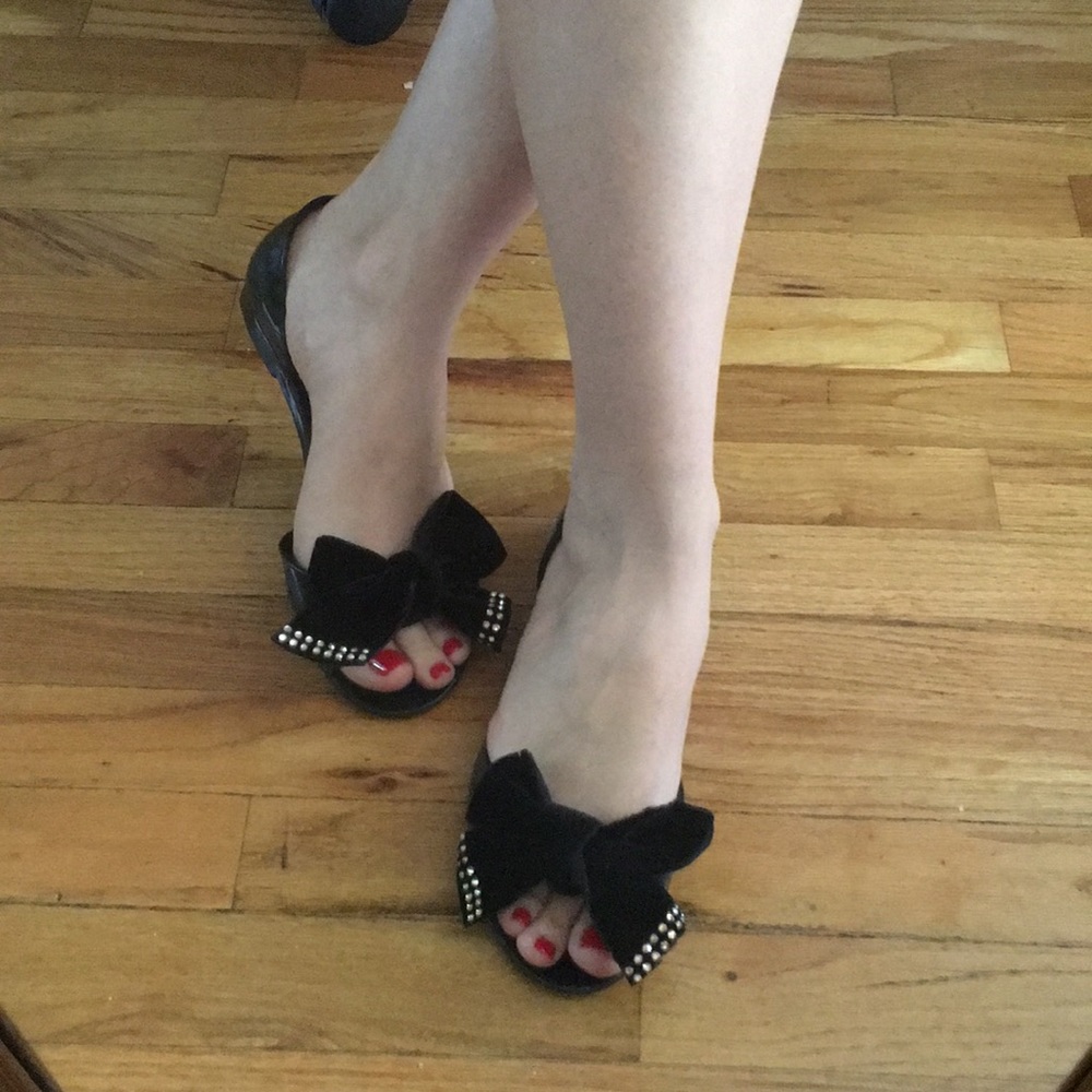 Menghi jelly ballerina flat size 6 Swarovski bow